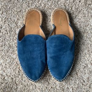 Blue Woven Mule Slip-ons